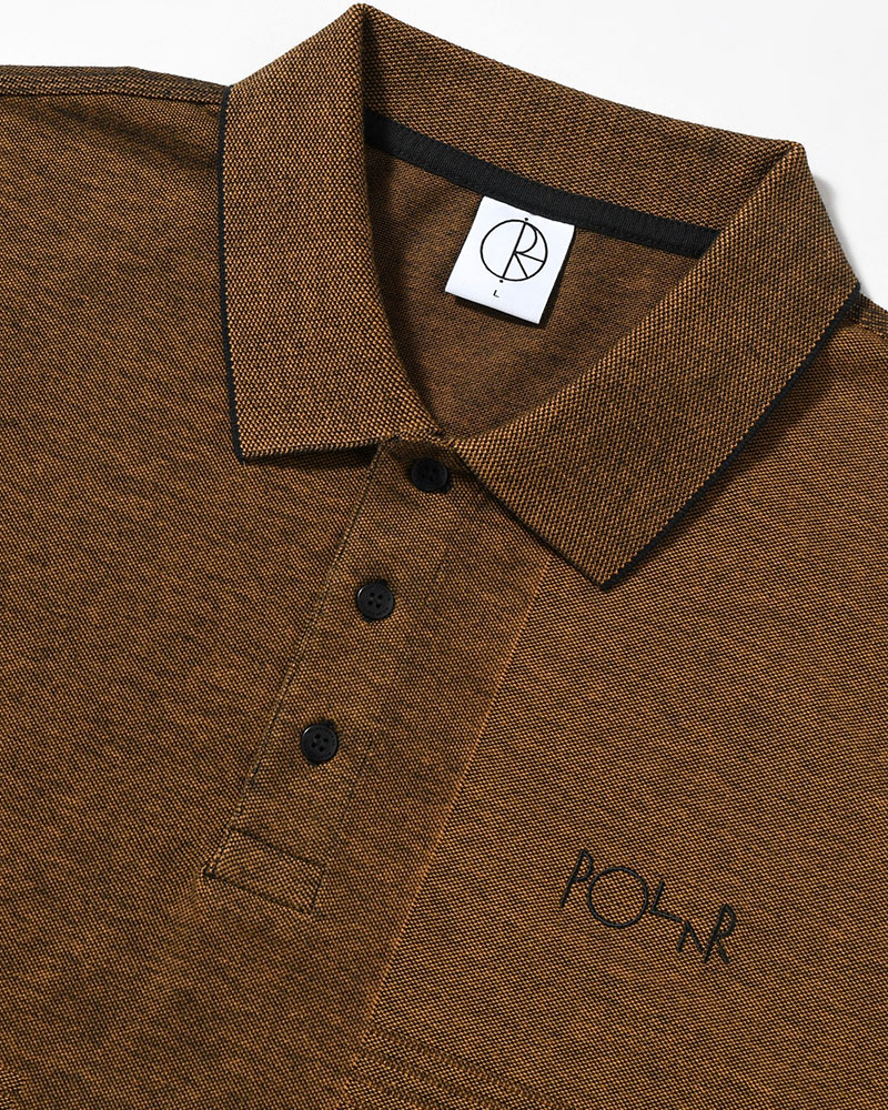 SURF POLO SHIRT / PIQUE -BLACK/CARAMEL-