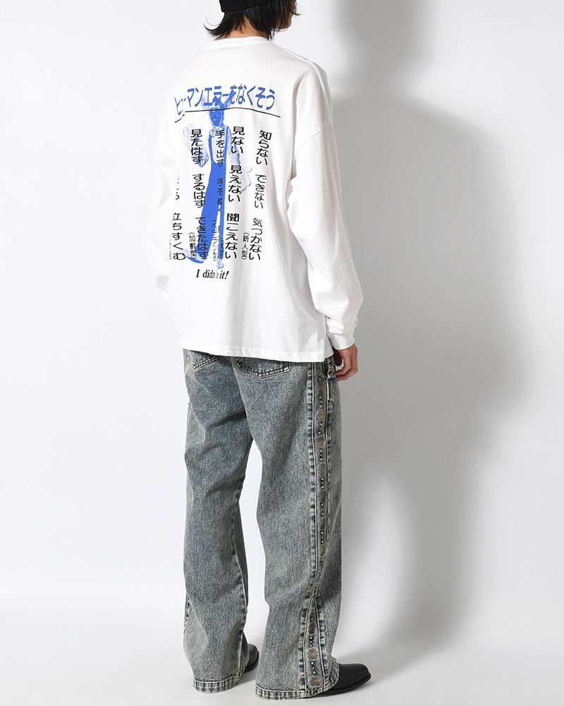HUMAN ERROR L/S TEE -WHITE-