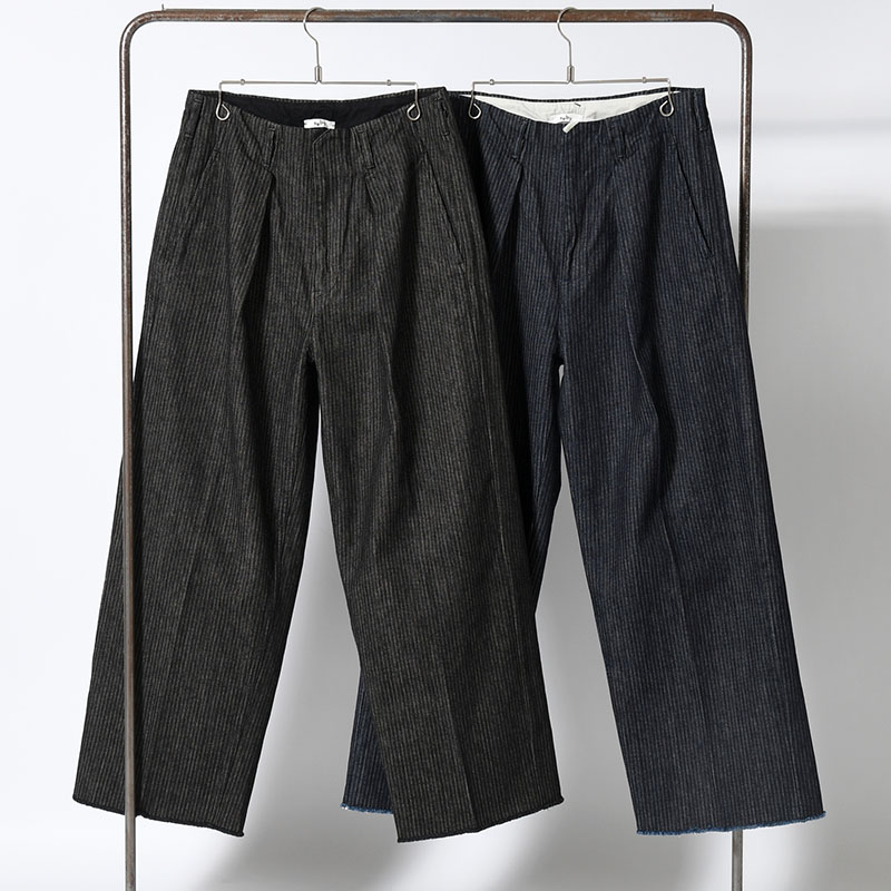 TUCK-BAGGY TYPE 2 Stripe Denim One Wash -2.COLOR-