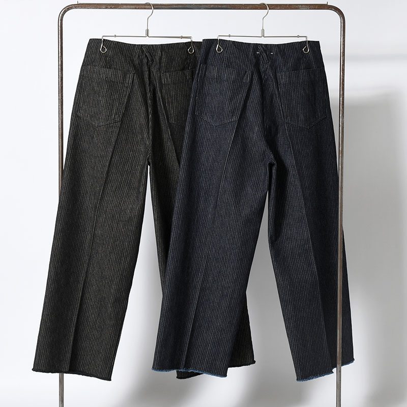 TUCK-BAGGY TYPE 2 Stripe Denim One Wash -2.COLOR-