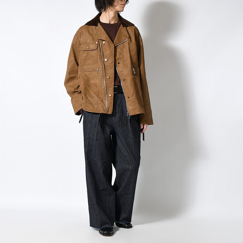 TUCK-BAGGY TYPE 2 Stripe Denim One Wash -2.COLOR-