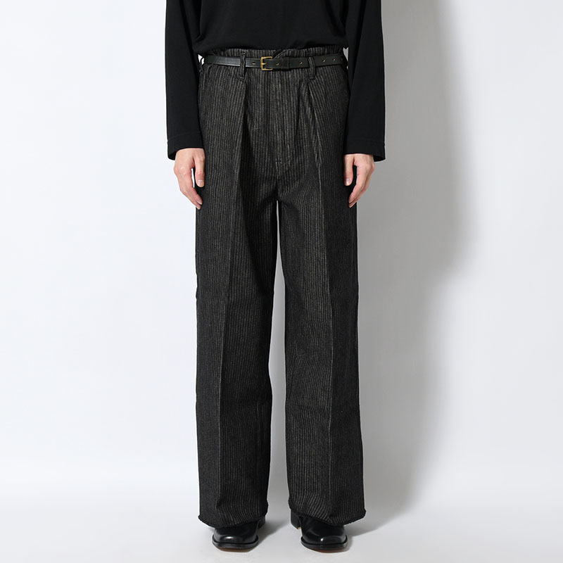 TUCK-BAGGY TYPE 2 Stripe Denim One Wash -2.COLOR-