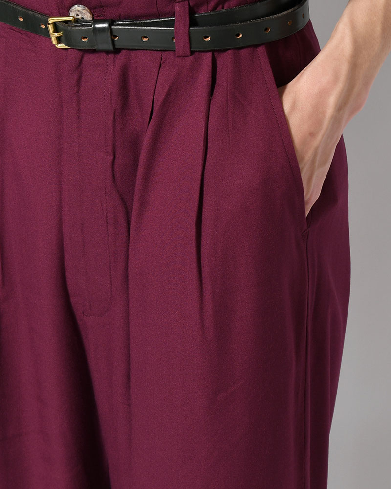 BAMBOO AMUZEN EASY TROUSER -BURGUNDY-