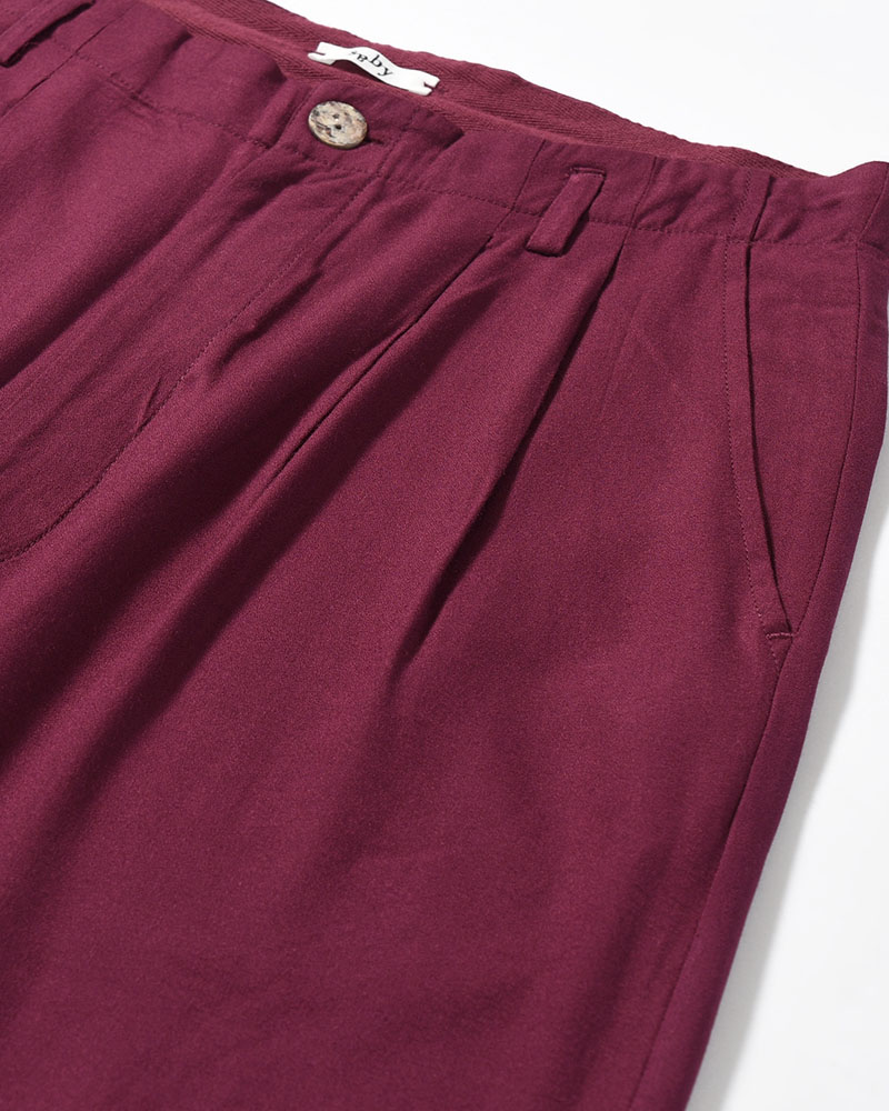 BAMBOO AMUZEN EASY TROUSER -BURGUNDY-
