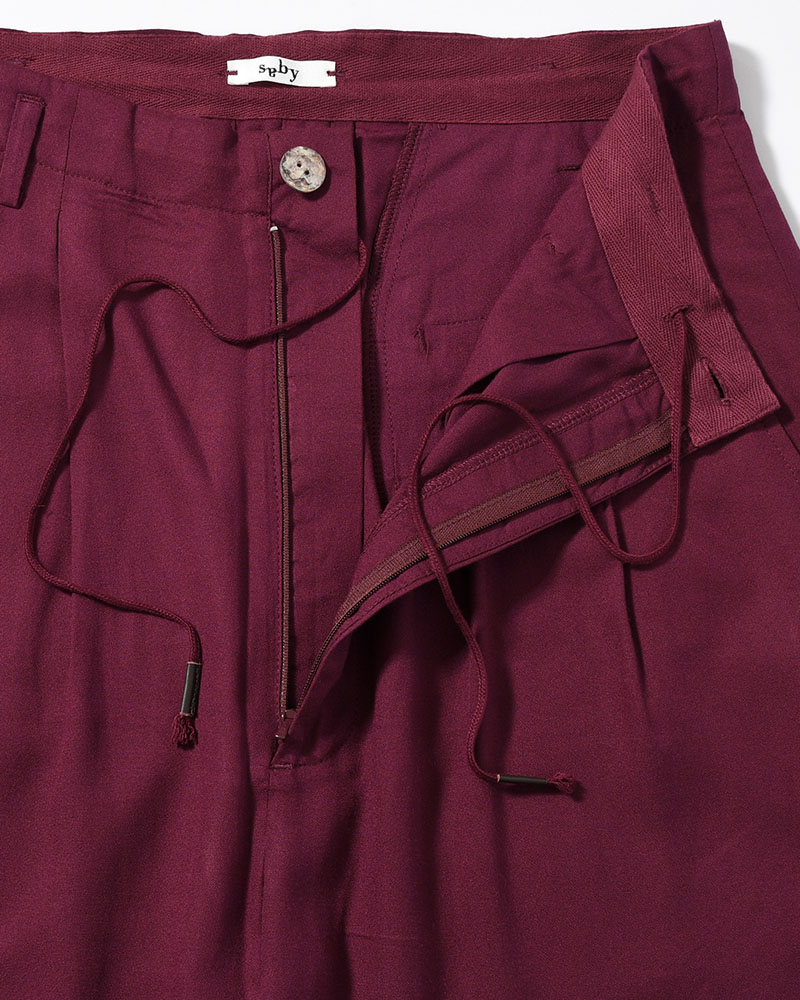 BAMBOO AMUZEN EASY TROUSER -BURGUNDY-