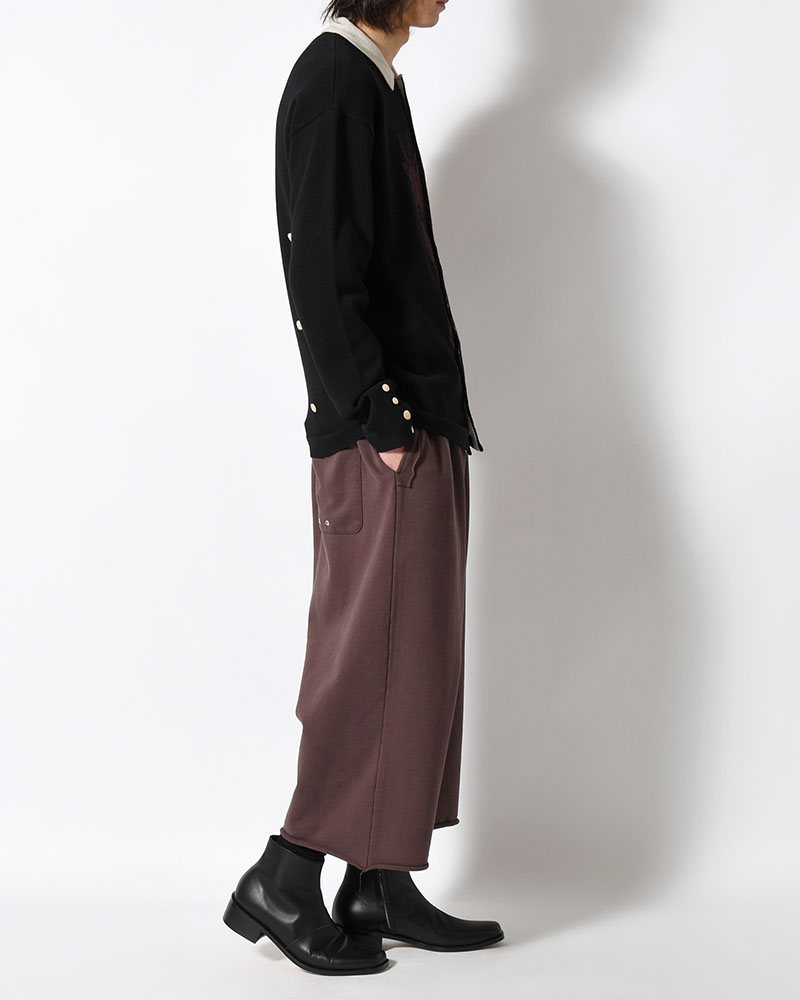 NOCTIS (BAGGY SWEAT PANTS) CUT OFF -BROWN-