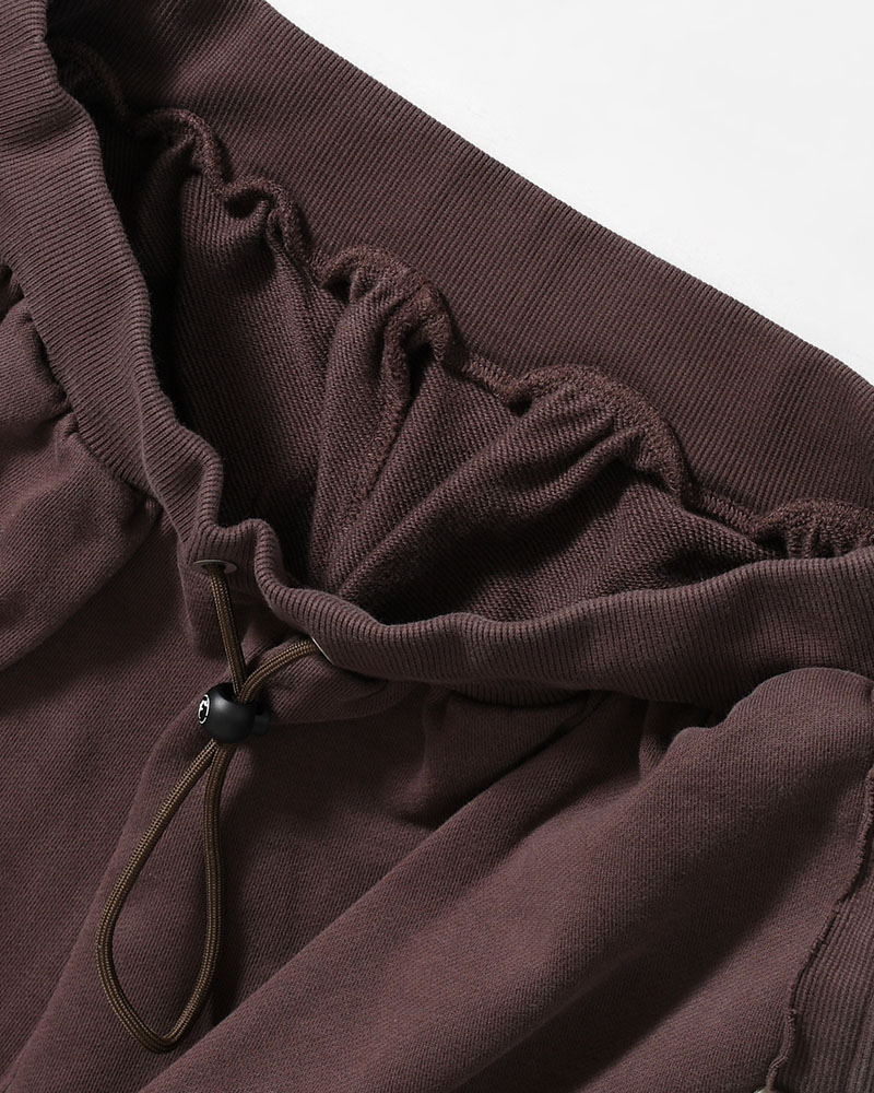 NOCTIS (BAGGY SWEAT PANTS) CUT OFF -BROWN-