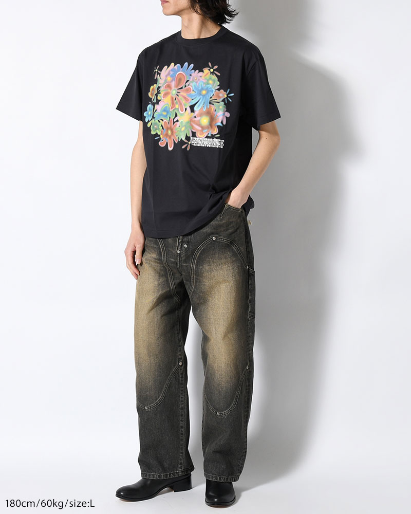 FLOWER TEE -BLACK-