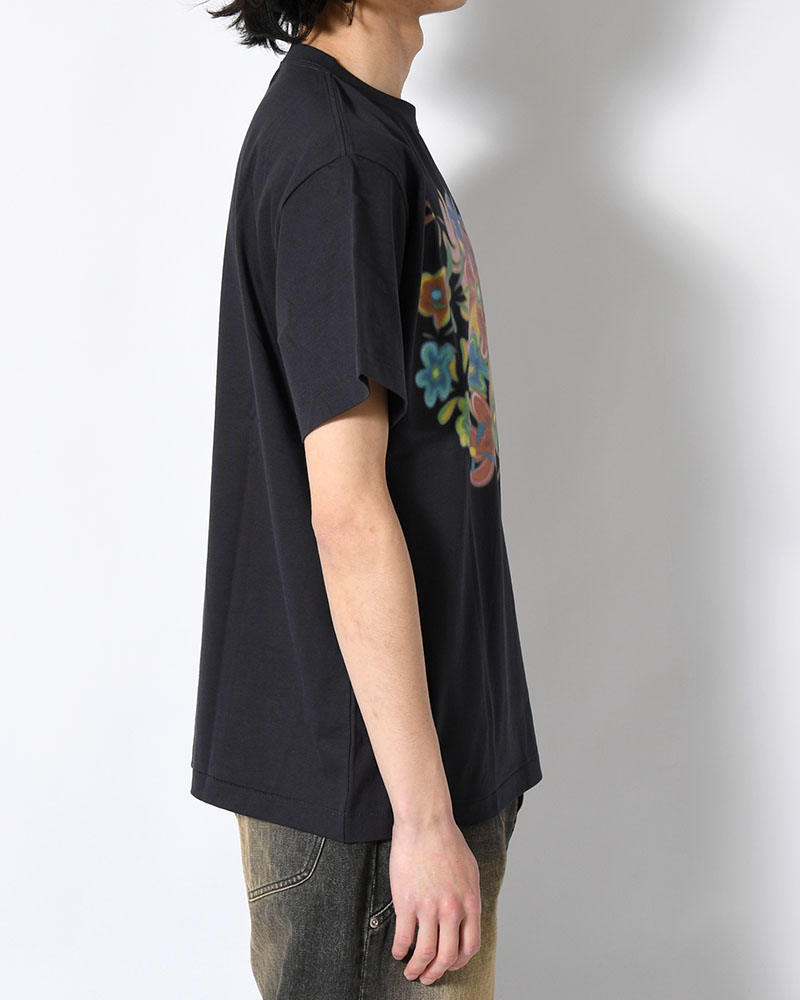 FLOWER TEE -BLACK-