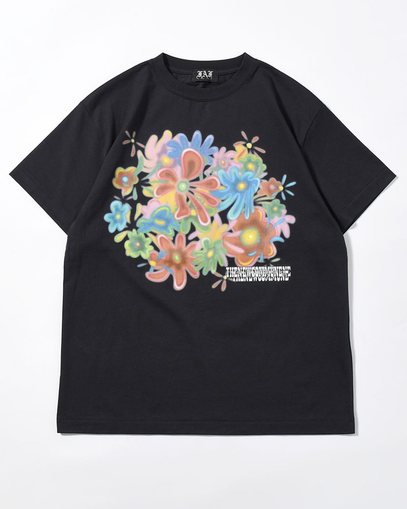 FLOWER TEE -BLACK-