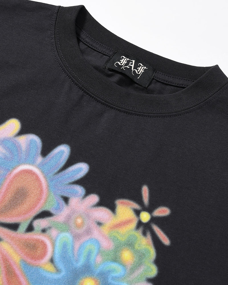 FLOWER TEE -BLACK-