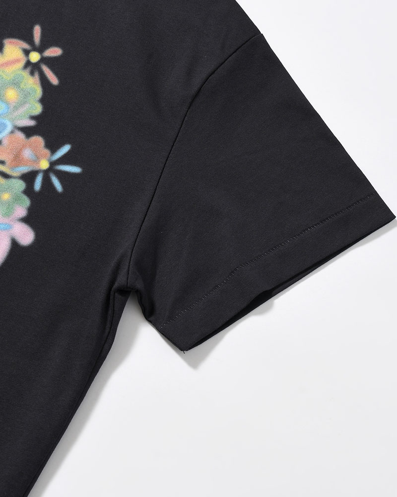 FLOWER TEE -BLACK-