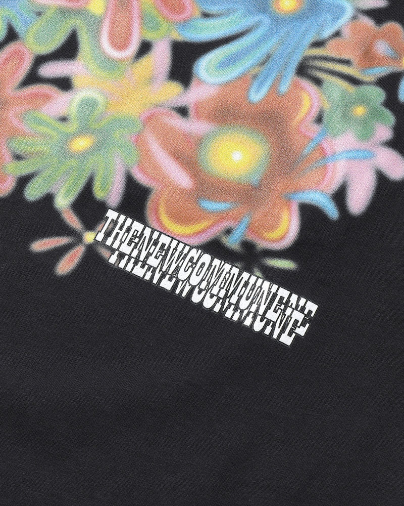 FLOWER TEE -BLACK-