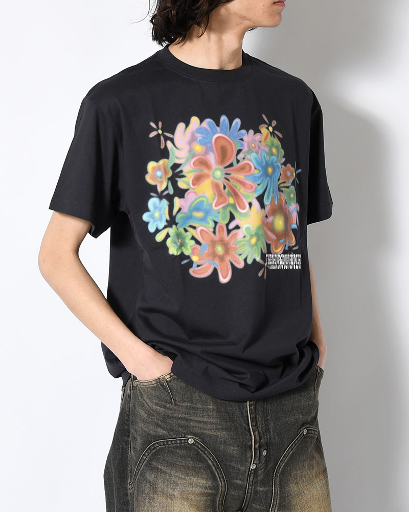 FLOWER TEE -BLACK-