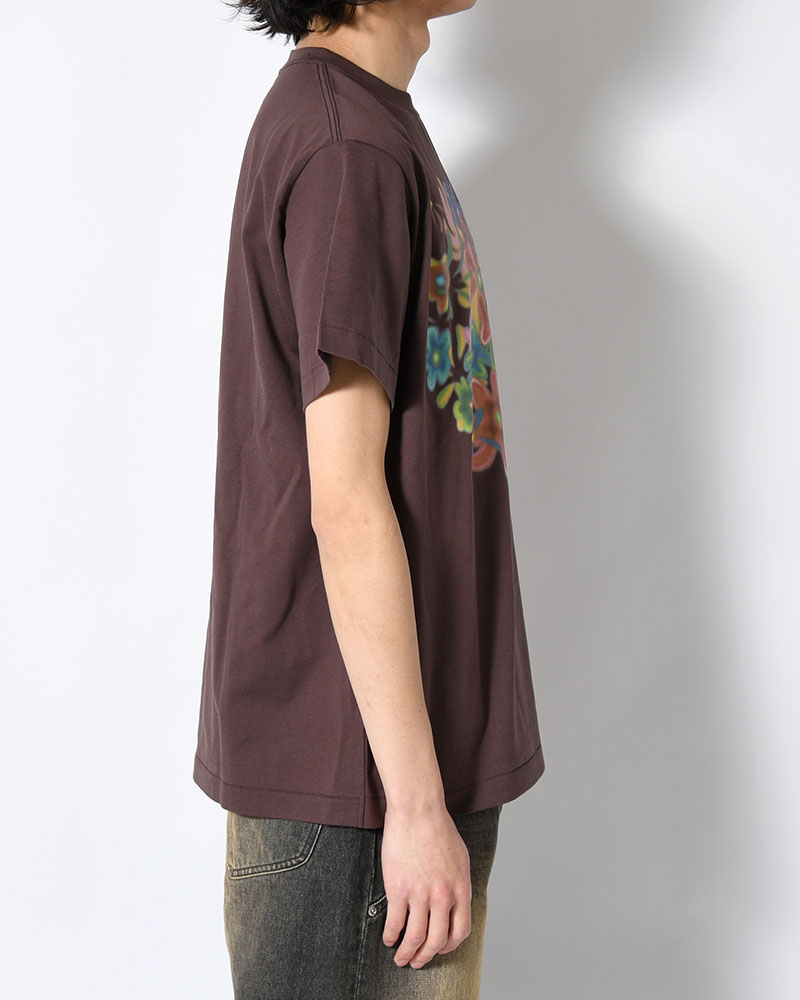 FLOWER TEE -BROWN-
