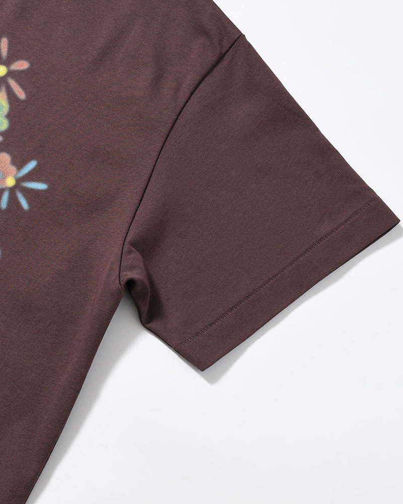 FLOWER TEE -BROWN-