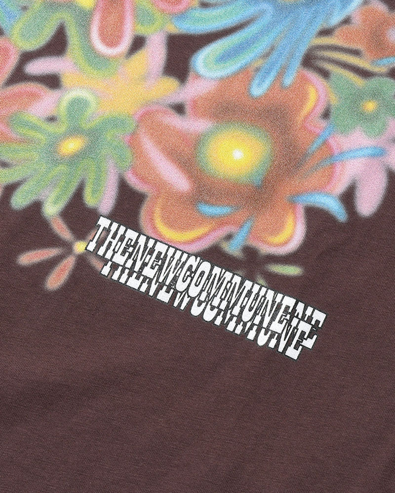 FLOWER TEE -BROWN-