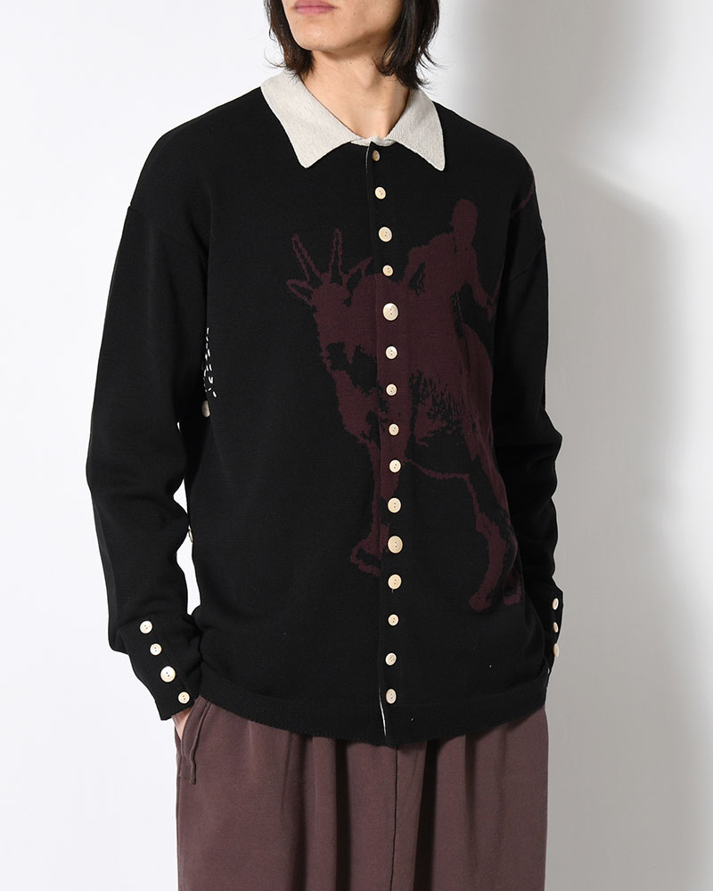 KNIT POLO -BLACK-