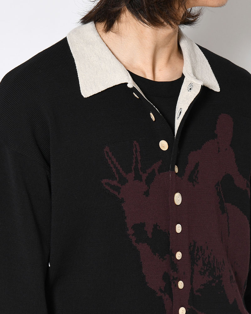 KNIT POLO -BLACK-