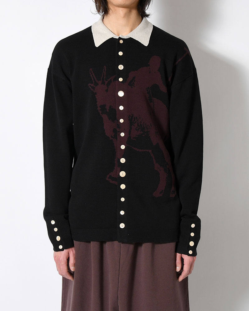 KNIT POLO -BLACK-