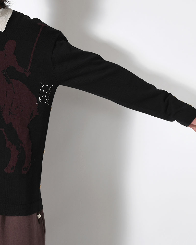 KNIT POLO -BLACK-