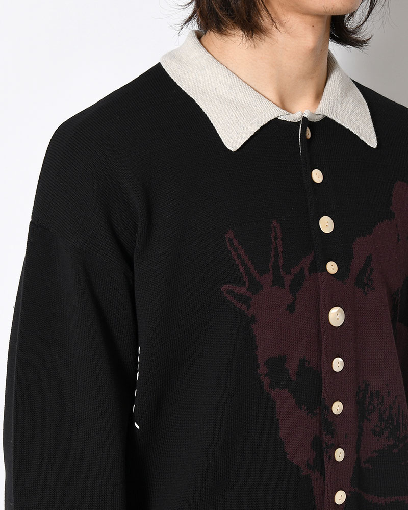 KNIT POLO -BLACK-