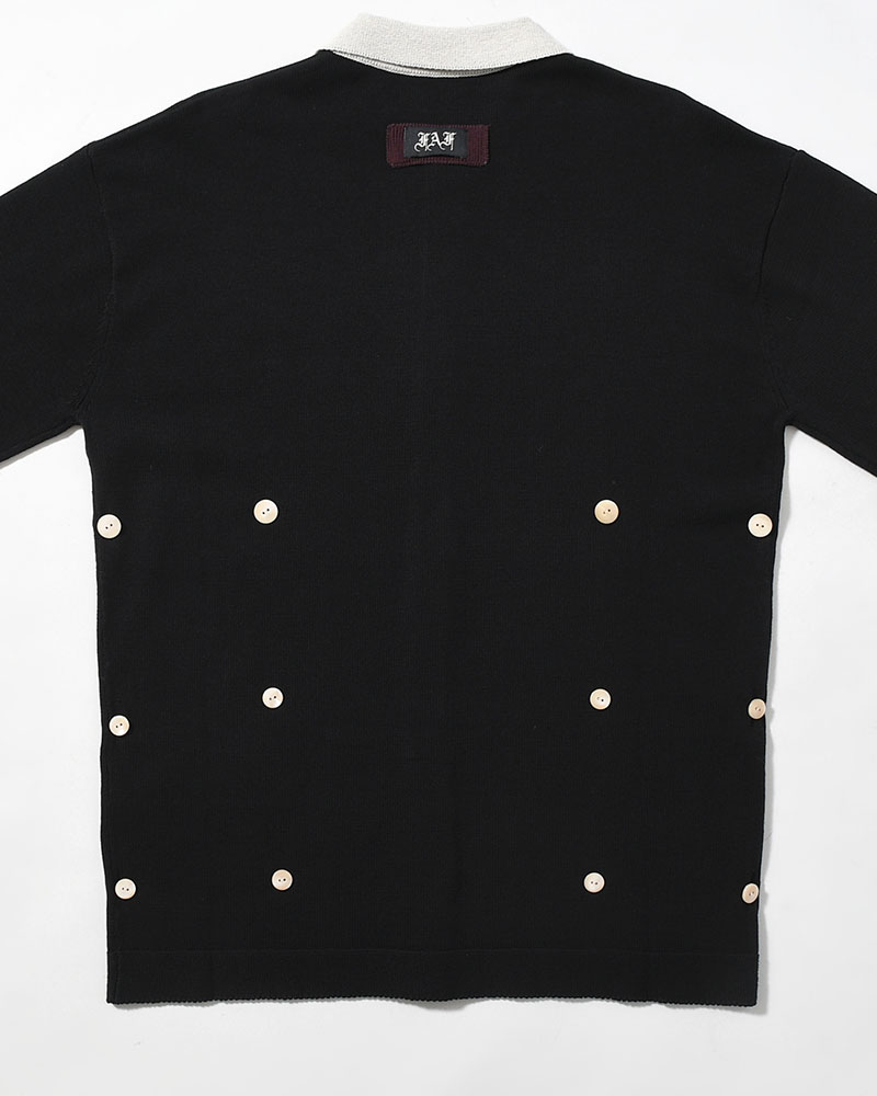 KNIT POLO -BLACK-