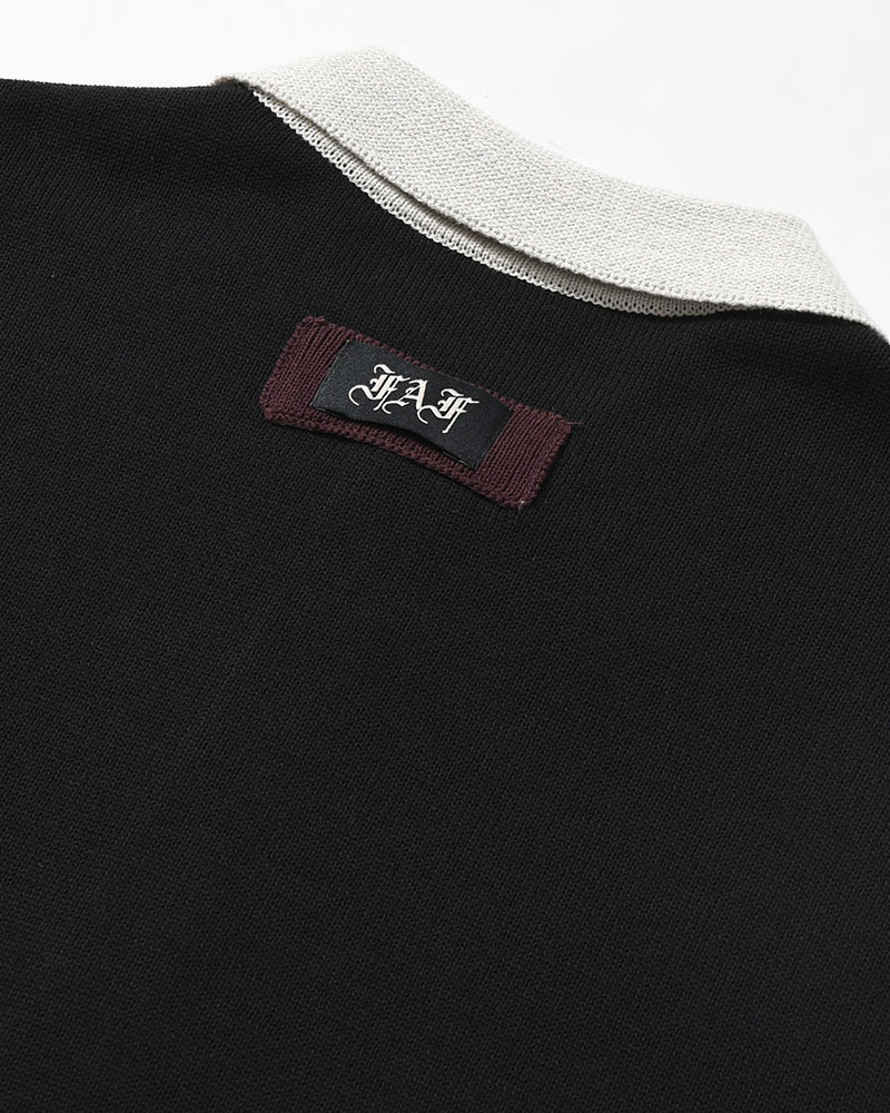 KNIT POLO -BLACK-