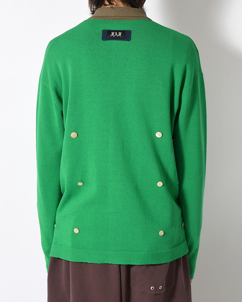 KNIT POLO -GREEN-