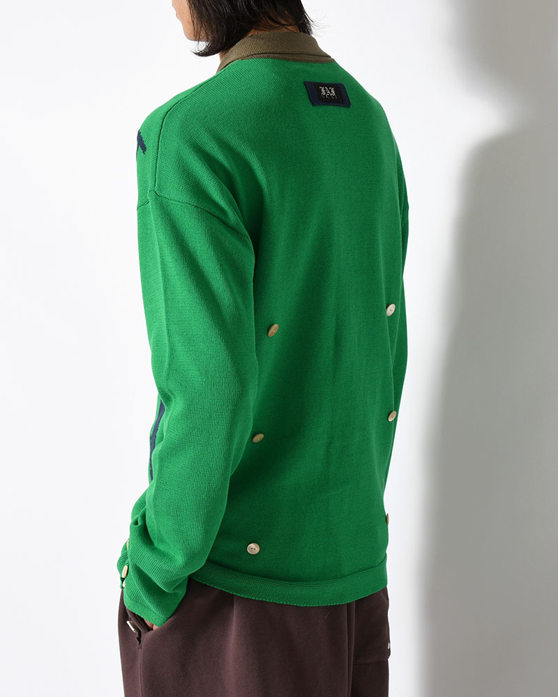 KNIT POLO -GREEN-