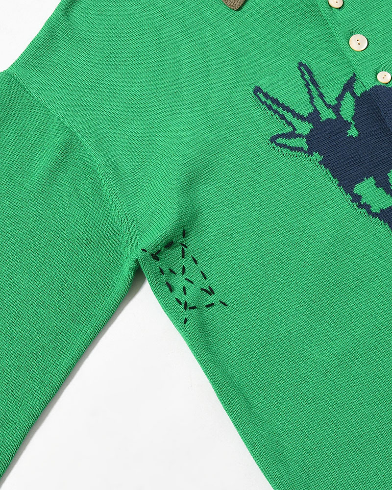 KNIT POLO -GREEN-