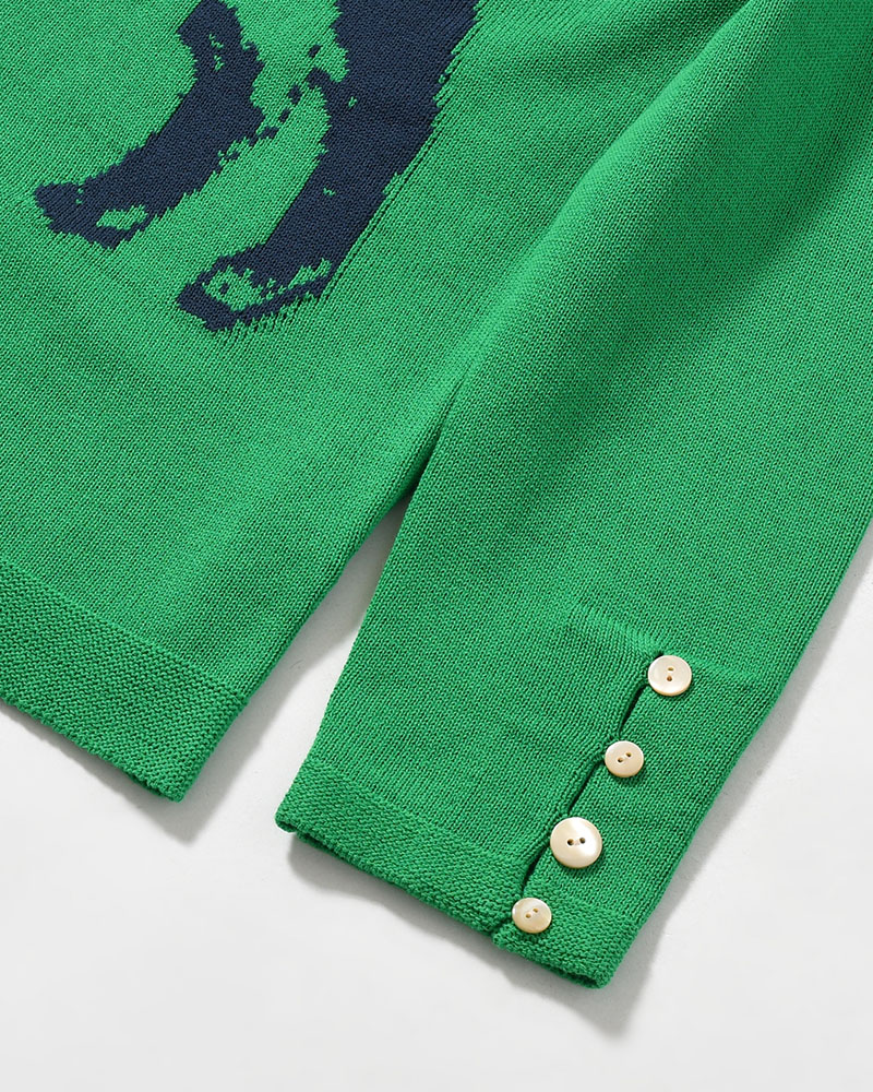 KNIT POLO -GREEN-