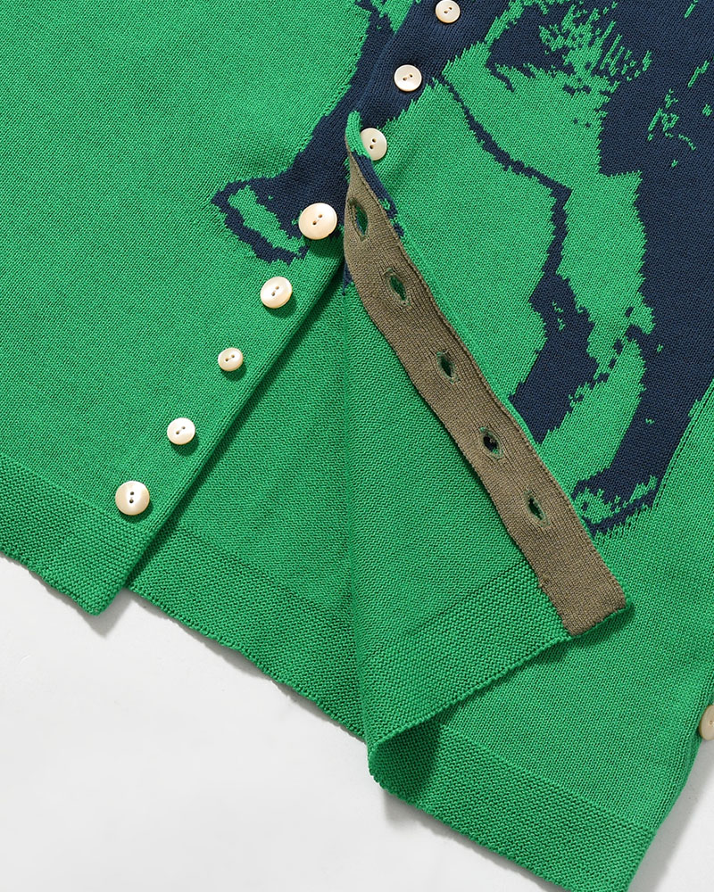 KNIT POLO -GREEN-