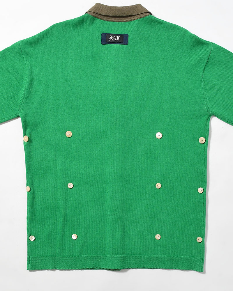 KNIT POLO -GREEN-