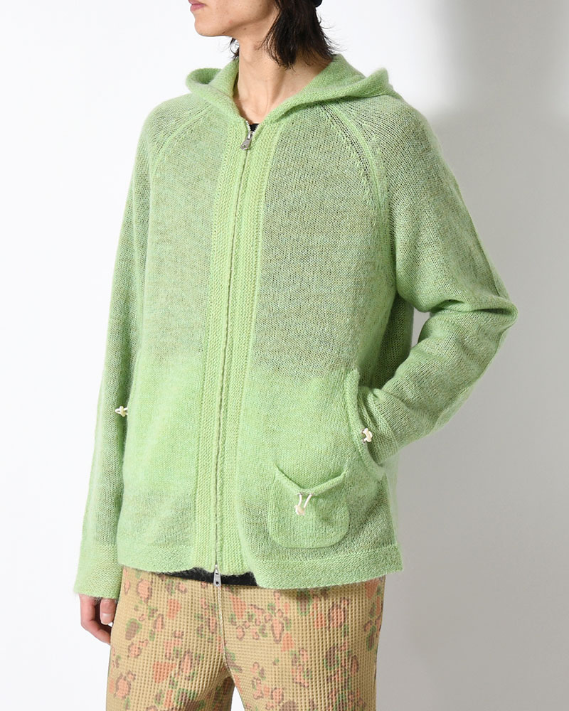 KNIT HOODIE -GREEN-