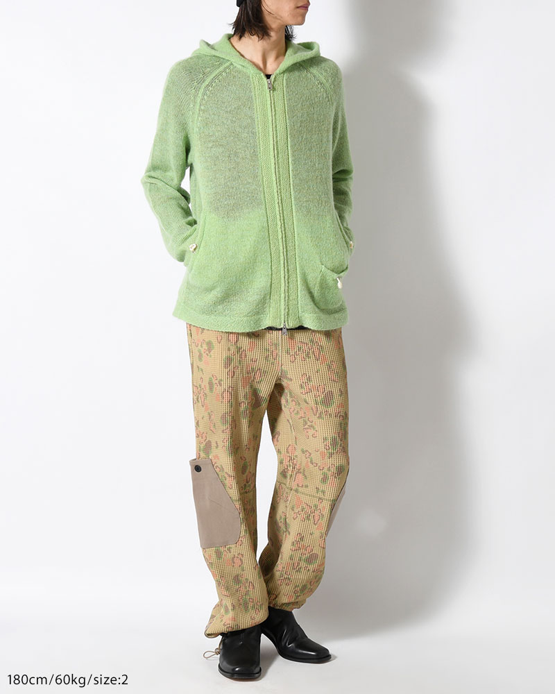 KNIT HOODIE -GREEN-