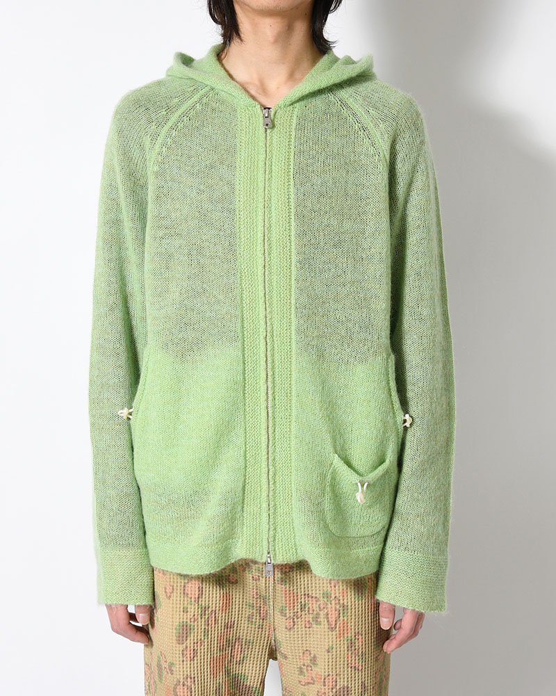 KNIT HOODIE -GREEN-