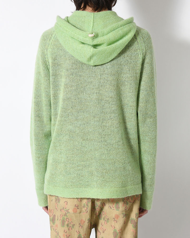 KNIT HOODIE -GREEN-