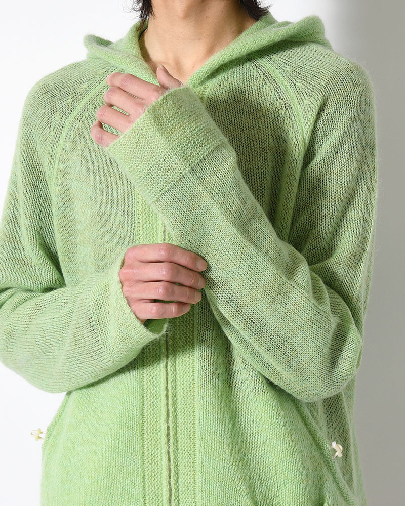 KNIT HOODIE -GREEN-
