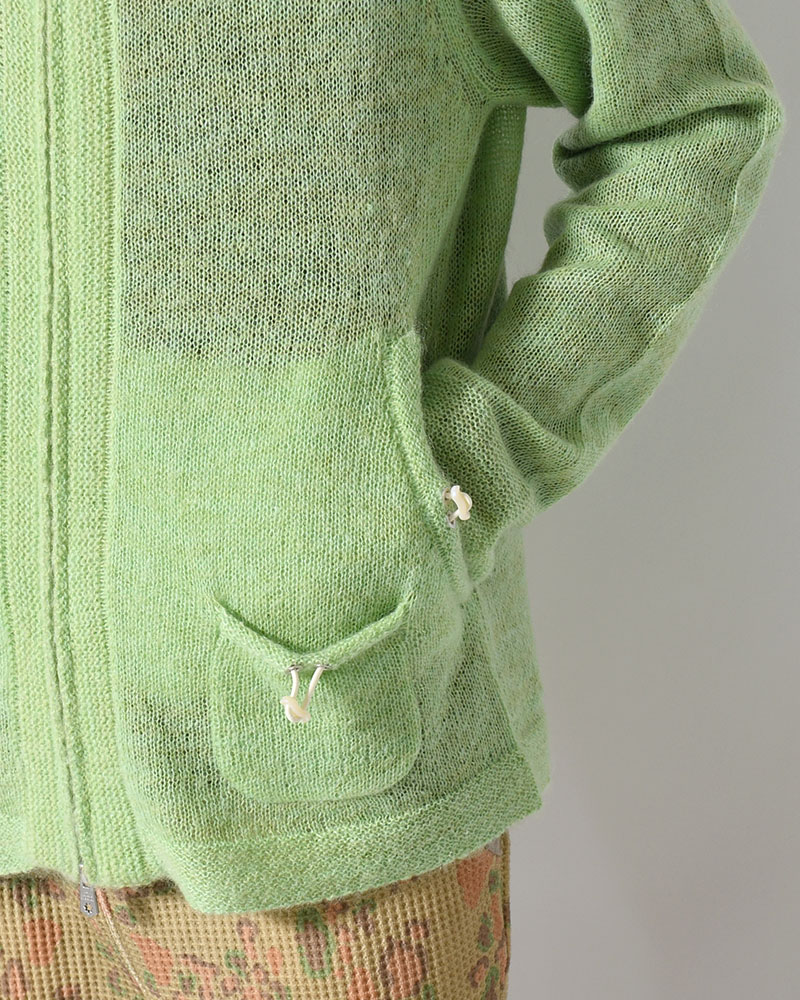 KNIT HOODIE -GREEN-