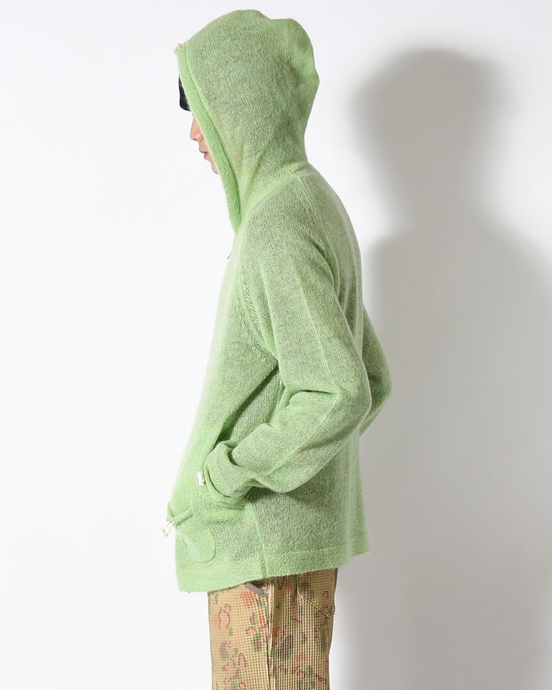 KNIT HOODIE -GREEN-