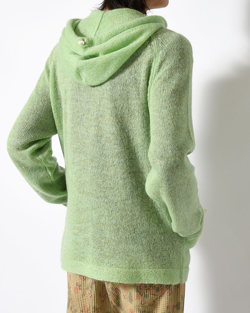 KNIT HOODIE -GREEN-