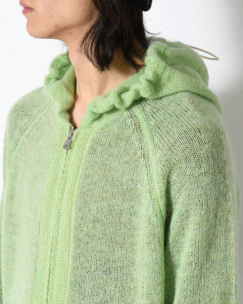 KNIT HOODIE -GREEN-
