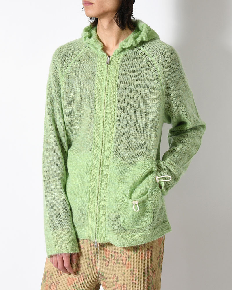 KNIT HOODIE -GREEN-