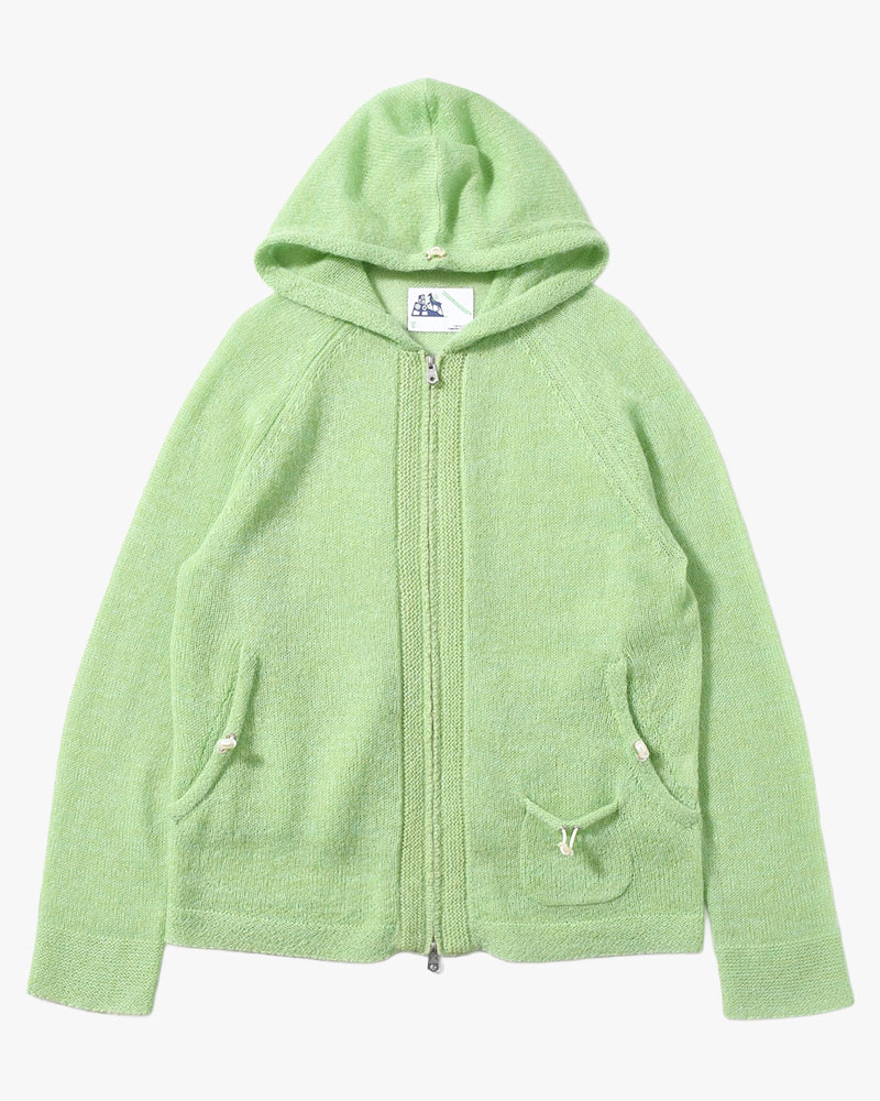 KNIT HOODIE -GREEN-