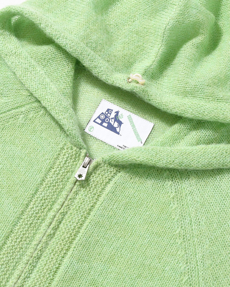 KNIT HOODIE -GREEN-