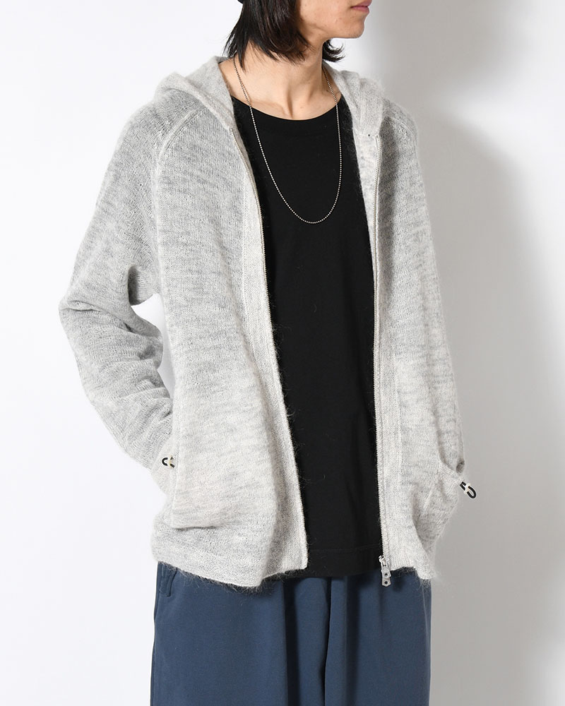 KNIT HOODIE -ASH GRAY-
