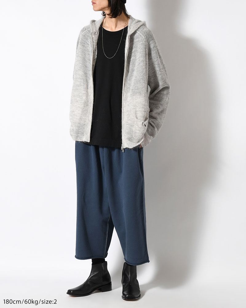 KNIT HOODIE -ASH GRAY-