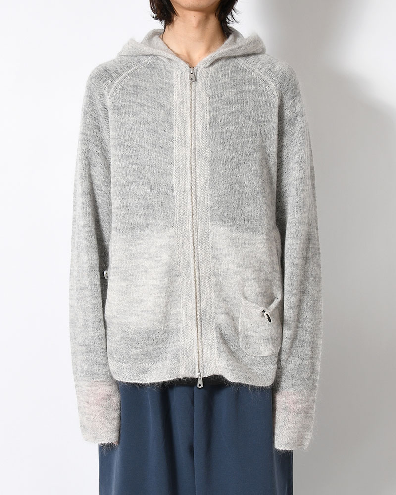 KNIT HOODIE -ASH GRAY-