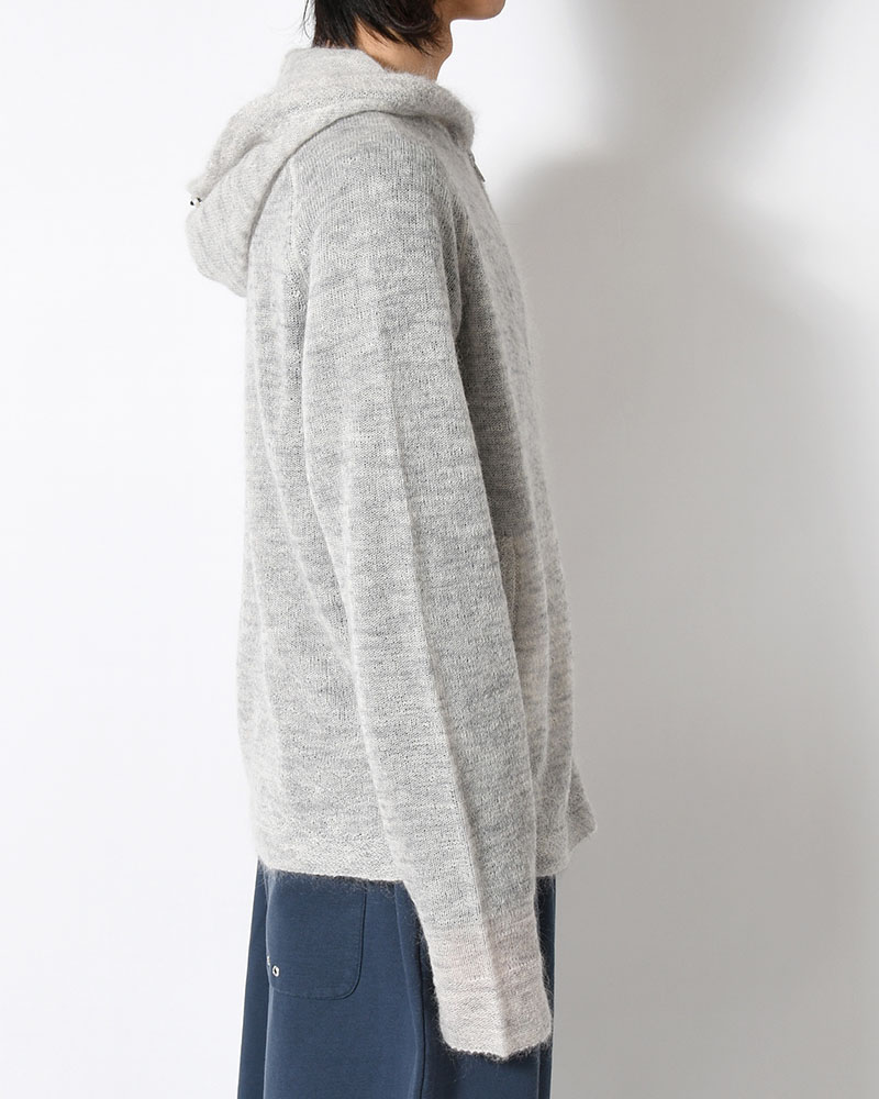 KNIT HOODIE -ASH GRAY-